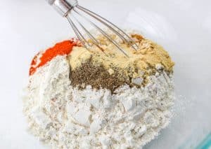 combine the spices and flour and mix