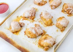 Place chicken on a baking sheet lined with parchment paper. 25-30 minutes