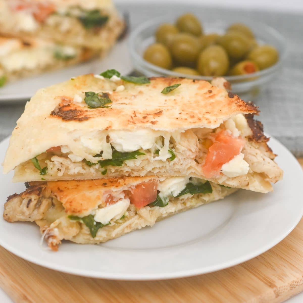 Mediterranean-Quesadilla on a plate