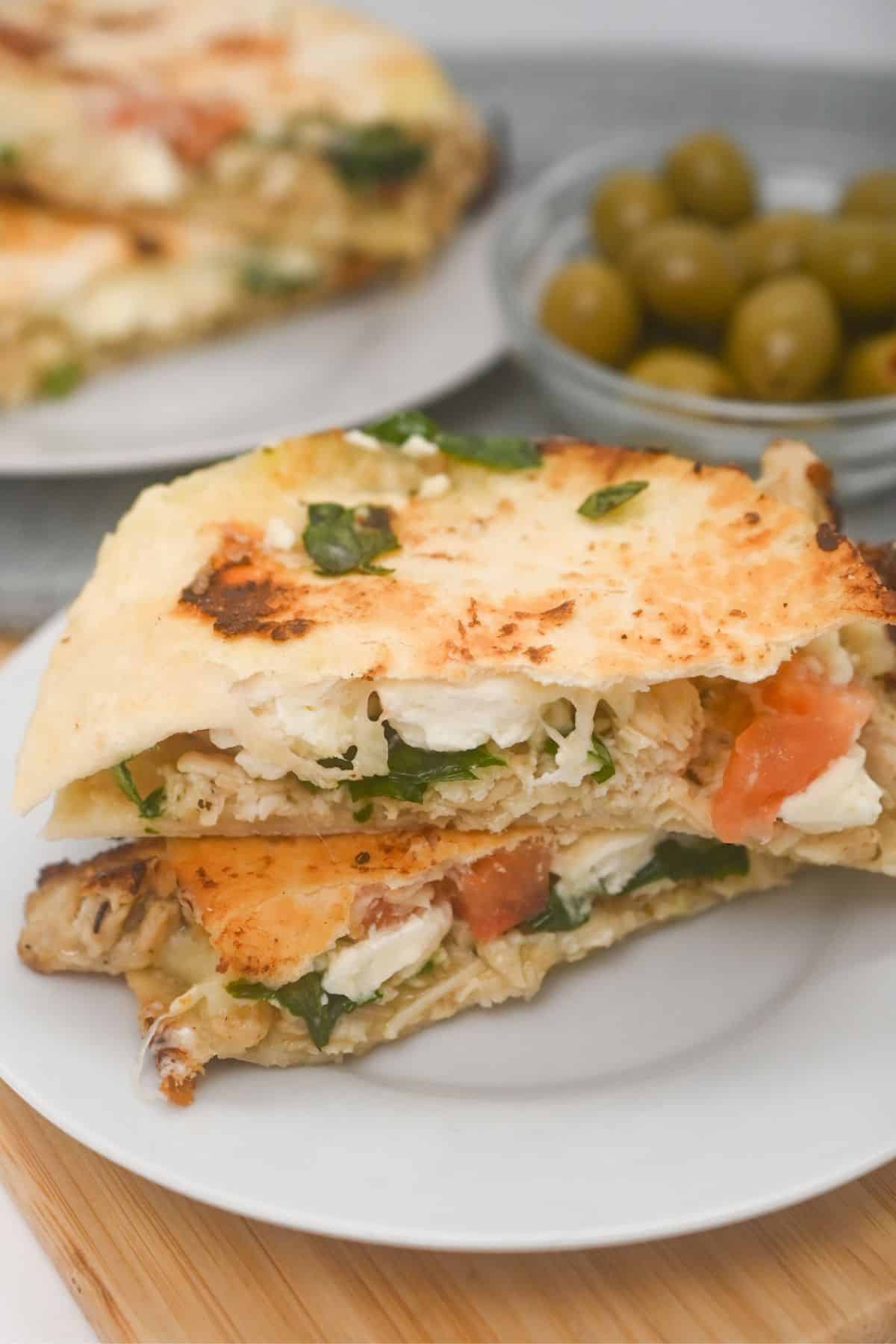 Mediterranean-Quesadilla on a plate