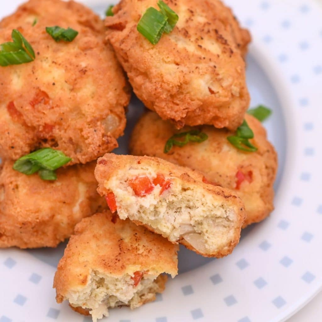 Keto Chicken Fritters on a plate