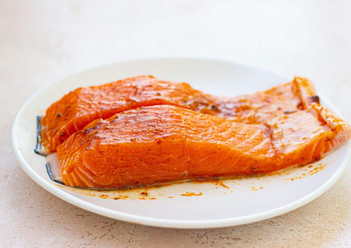 salmon on a plate
