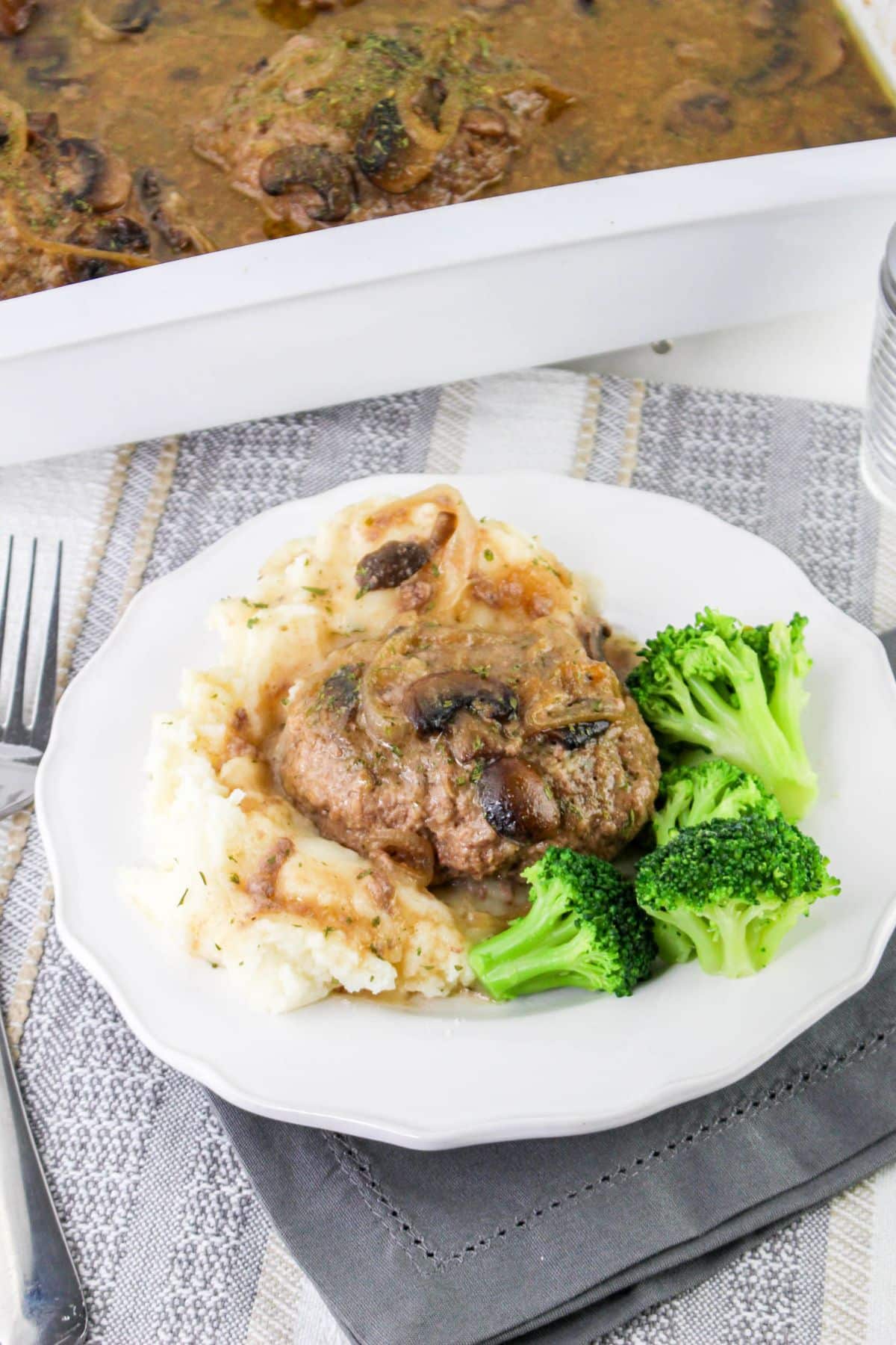 Baked Hamburger Steak on plate